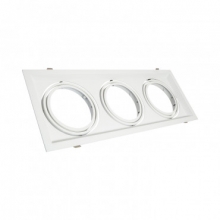 Aro Downlight Cuadrado Basculante Aluminio para tres Bombillas LED AR111