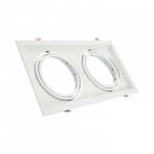 Aro Downlight Cuadrado Basculante Aluminio para dos Bombillas LED AR111