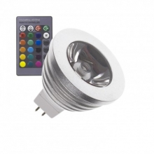 Lmpara LED GU5.3 MR16 12V DC RGB 60 3W